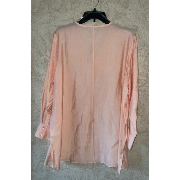 Worthington Womens V Neck Long Sleeve Satin Blouse Size Petite XXL NWT - Picture 3 of 4